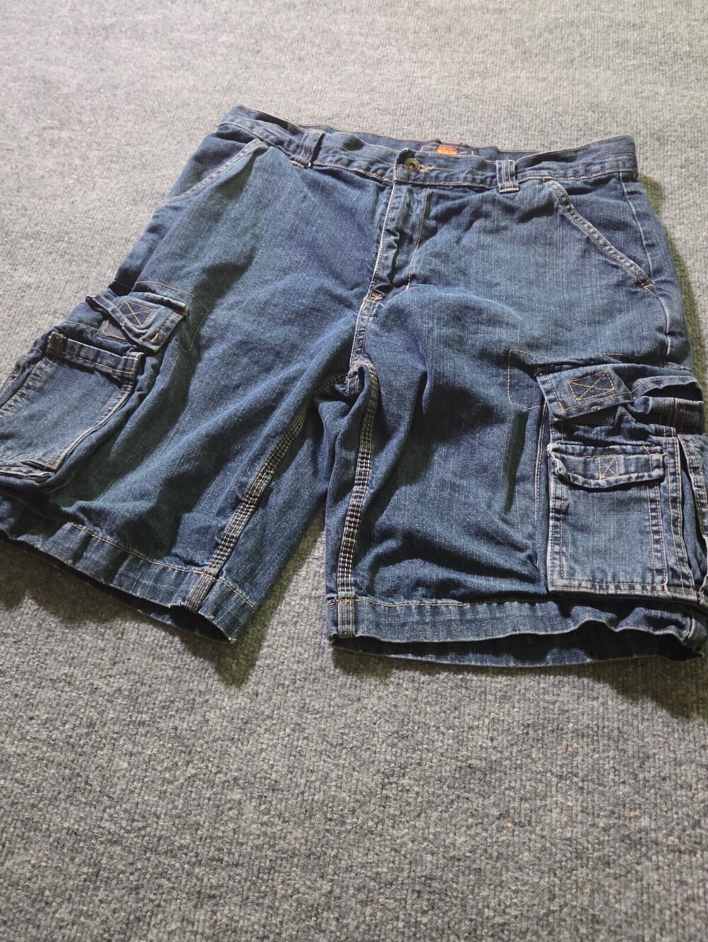 Route 66 Men's Denim Cargo Shorts Size 34 Blue Cotton - Picture 2 of 10